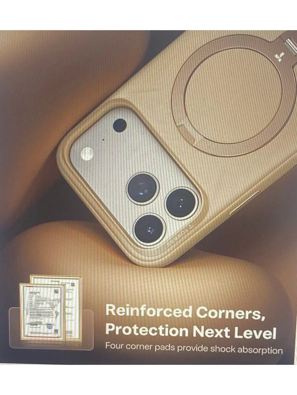 Torras Ostand Case for iPhone 17 Pro Max Dune Beige